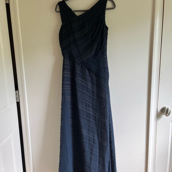 Tadashi Soji pleated navy dress, (worn one time) bought at Nordstrom for $350. - Picture 5 of 9